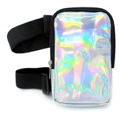 Borsa Da Braccio Olografica Borsa Da Coscia Gamba PVC Regolabile Impermeabile Escursionismo All'aperto Strada Tendenza Donne