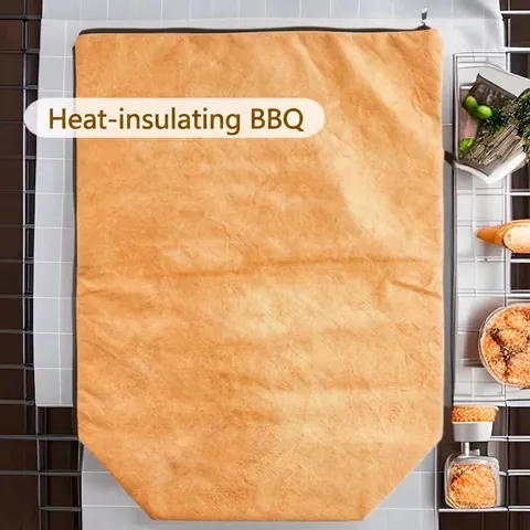 Isolierte Grilltasche Thermische Picknick-Kühltasche Wasserdicht Wiederverwendbar Aluminiumfolienfutter Geknitterte Textur