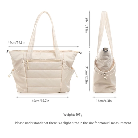 Borsa Fasciatoio In Nylon Trapuntato Grande Capacità Borsa A Spalla Impermeabile Con Materassino E Cinghie Per Passeggino