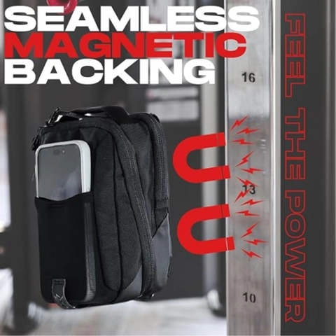 Bolsa Magnética de Almacenamiento para Gimnasio Nailon Táctico Portavasos Con Respaldo Magnético para Llaves Teléfono Deporte