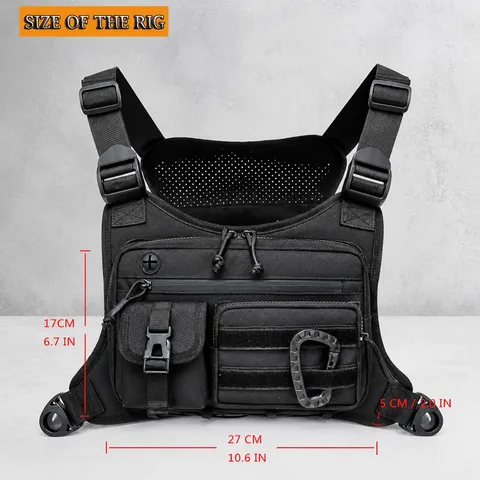 Tactical Chest Bag Durable Nylon Waterproof Multi Pocket Molle System Outdoor Hiking Running Unisex Sport Crossbody Bag