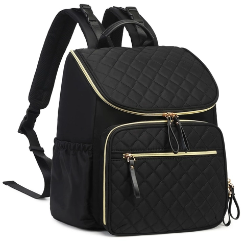 Zaino Fasciatoio Impermeabile Nylon Trapuntato Borsa Maternità Viaggio Con Ganci Passeggino Tasche Isolate Mamma Papà