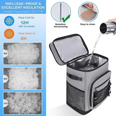 Insulated Cooler Backpack Waterproof Leakproof Oxford Cloth Thermal Bag For Outdoor Camping Picnic Beach Fishing Large Capacity
