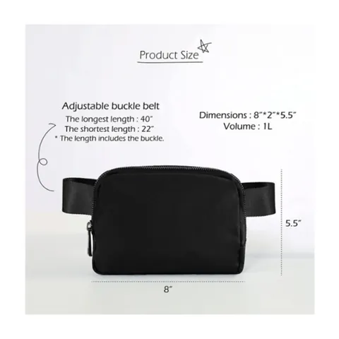 Αθλητικό Τσαντάκι Μέσης για Άνδρες και Γυναίκες Νάιλον Ρυθμιζόμενος Ιμάντας Εξωτερικού Χώρου Τρέξιμο Ελαφρύ Τσαντάκι