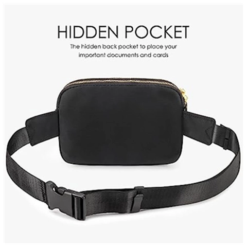 Quilted Nylon Fanny Pack Fashion Belt Bag For Women Men Adjustable Strap Water Resistant Waist Pack With Hidden Pocket