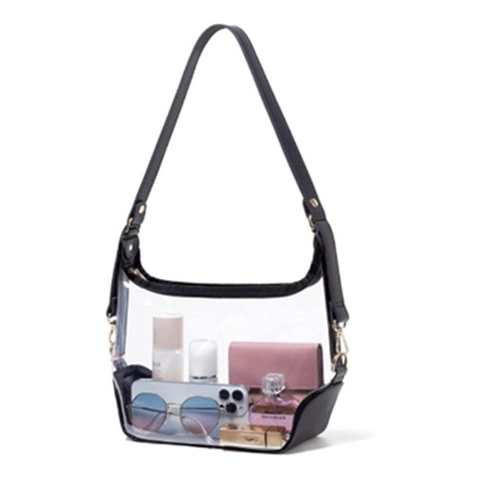 Transparente Schultertasche Durchsichtige PVC Achselumhängetasche Stadion Zugelassene Handtasche Für Damen