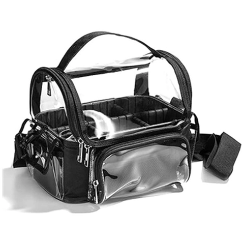 Transparente PVC Kosmetiktasche Mit Verstellbaren Trennwänden Tragbare Reise Make-up Aufbewahrung Wasserdicht Schultergurt