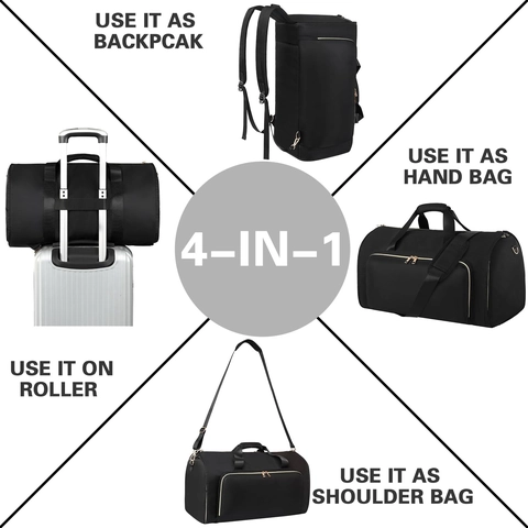 Konvertierbarer Kleidersack Wasserdicht PU Anzug Reisetasche Multifunktionale Faltbare Kledingstasche Konvertierbarer Rucksack Unisex