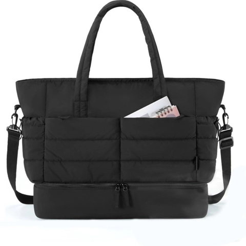 Large Travel Duffel Bag Waterproof Multifunctional Overnight Weekender Quilted Tote Luggage Bag For Women Men Casual Travel