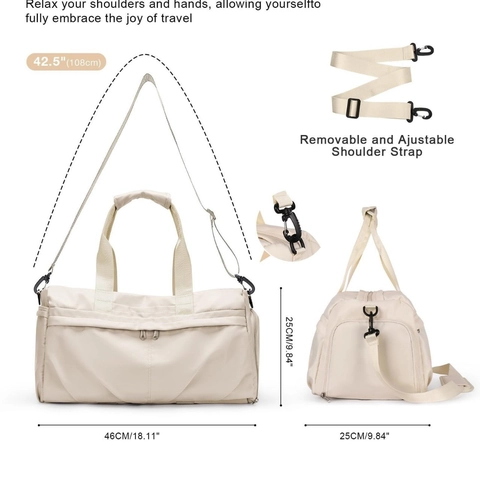 Bolsa De Deporte De Nylon Impermeable Con Compartimento Para Zapatos Correa Para Esterilla De Yoga Funda Para Maleta