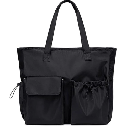 Waterproof Beach Tote Bag Large Capacity Polyester Travel Shoulder Bag With Multi Pockets Luggage Strap And Pouch