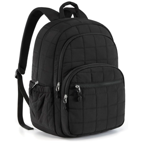 Sac à Dos pour Ordinateur Portable Matelassé Hommes Femmes Léger Sac d'École Voyage Résistant à l'Eau Pour Ordinateur 15.6 Pouces