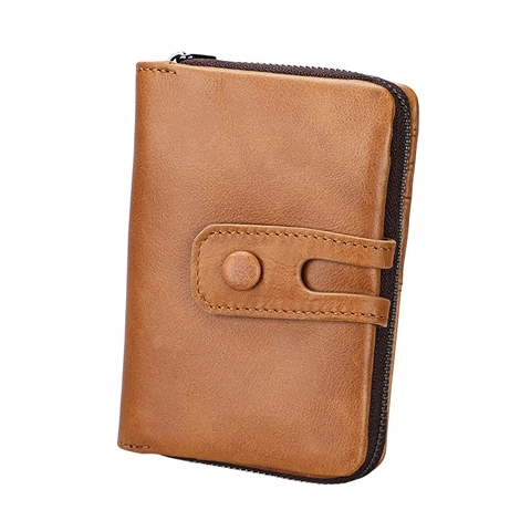 Portafoglio In Vera Pelle Vintage Con Blocco RFID Tasca Con Cerniera Slot Per Carte Per Uomo E Donna Stile Retrò