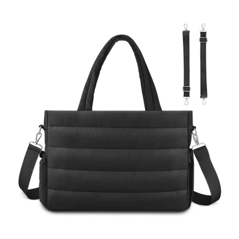 Gesteppte Wickeltasche Aus Nylon Große Kapazität Wasserdichte Tote Mit Kinderwagenhaken Für Mama Reisen Puffy Handtasche