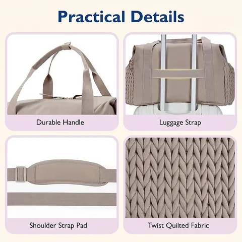 Bolso Cambiador Gran Capacidad Nylon Impermeable Acolchado Trenzado Bolsa De Viaje Maternidad Hospital Con Estuche Chupete Y Cambiador
