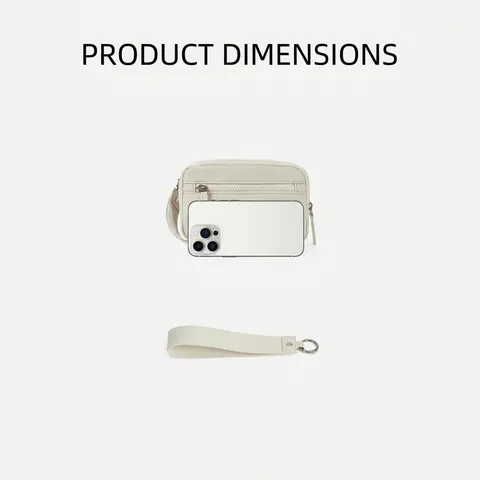 Mini Quilted Wristlet Wallet Nylon Double Zipper Coin Purse With Transparent ID Window RFID Blocking Waterproof For Daily