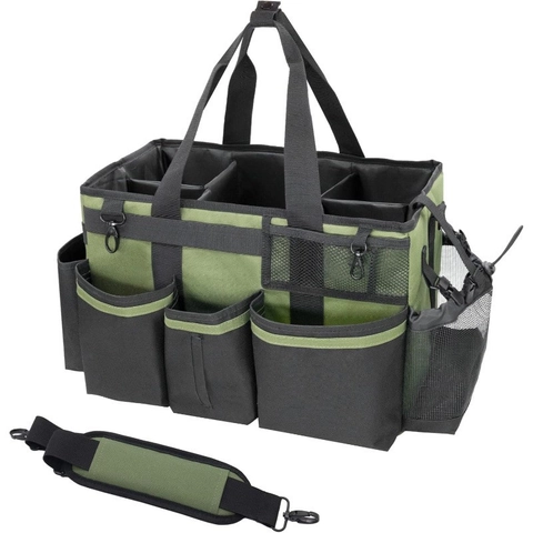 Portable Cleaning Caddy Storage Bag With Adjustable Shoulder Strap Oxford Cloth Multi Pocket Organizer For Home Tools