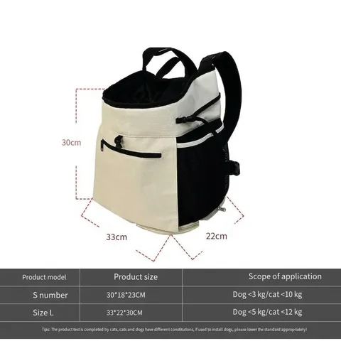 Zaino per Animali Domestici Traspirante Portatile in Tessuto Oxford a Rete Doppia Spalla Borsa da Trasporto Cani Gatti Outdoor