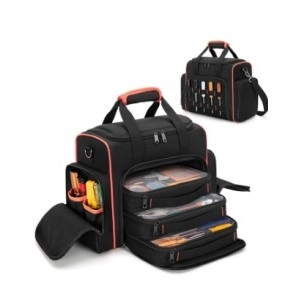 Professional Oxford Cloth Tool Bag Heavy Duty Hardware Organizer Shoulder Handbag With Multiple Pockets Transparent Inner Pouches