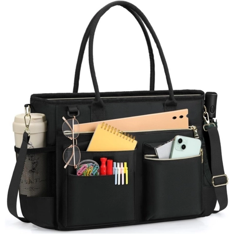 Borsa Tote Grande Per Laptop Da Donna In Nylon Resistente All'Acqua Multitasche Per Lavoro Business E Viaggi