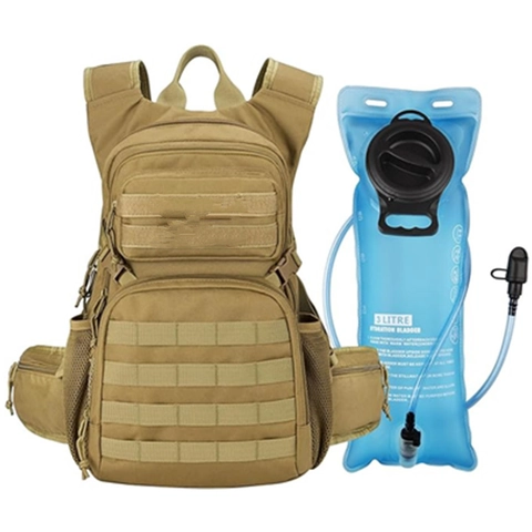 Mochila De Hidratación Táctica Con Bolsa De Agua Sistema MOLLE Senderismo Ciclismo Deporte Al Aire Libre Militar