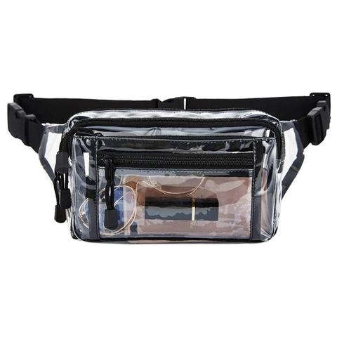 Transparent PVC Waist Bag Waterproof Multi Pocket Outdoor Sports Travel Fanny Pack Men Unisex Clear Adjustable Belt