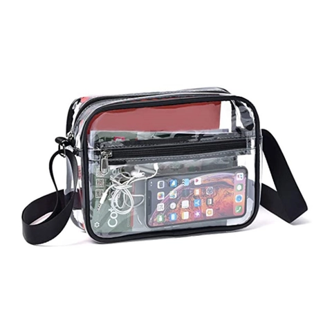 Klare Umhängetasche Transparentes PVC Wasserdicht Stadionzugelassen Schultertasche Für Konzerte Sport Und Sicherheit