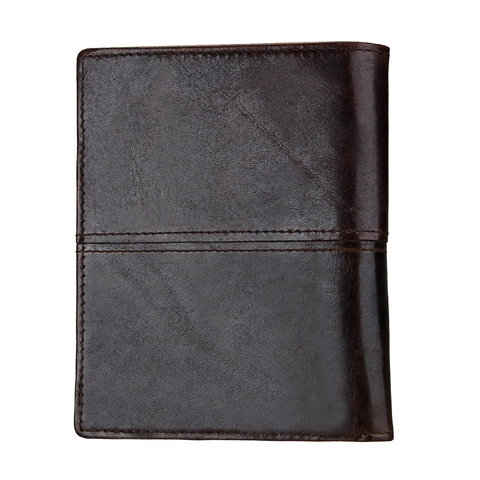 Portefeuille Vintage en Cuir Véritable pour Hommes Blocage RFID Bifold en Cuir de Vachette Avec Poche Monnaie Zippée et Emplacements Cartes