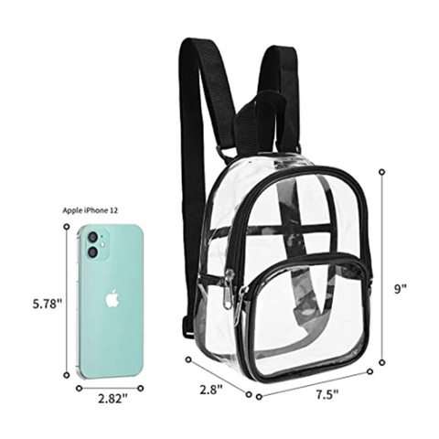 Mini Zaino In PVC Trasparente Con Spallacci In Nylon Impermeabile Approvato Dallo Stadio Zainetto Per Viaggi Scuola Unisex