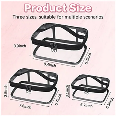 Waterproof Clear PVC Toiletry Bag Travel Makeup Organizer With Handle Zipper Portable Transparent Wash Bag For Women Men Storage