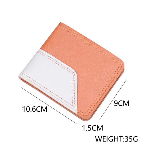 Mens Kurze Bifold Brieftasche PU Leder Color Block Multi Kartenfächer Business Casual Vintage Geldbörse