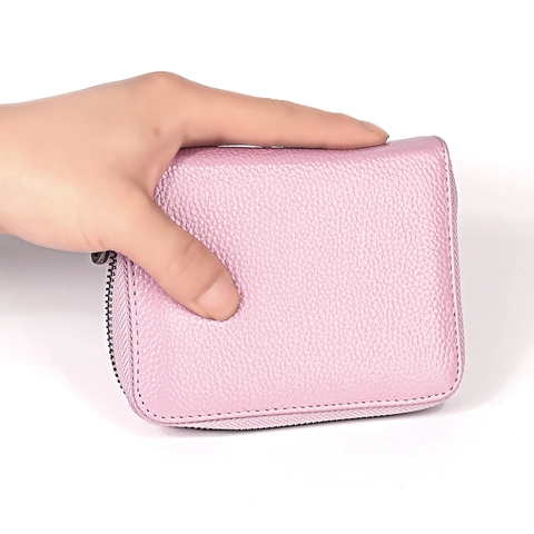 Echtes Rindsleder RFID Schutz Akkordeon Kartenhalter Brieftasche Mehrere Steckplätze Reißverschluss Kreditkartenetui Für Damen Herren Business