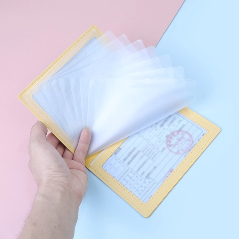 Organizador de Documentos de Cuero PU Cubierta para Certificados Ligera Minimalista Funda Protectora para Libro de Registro Doméstico