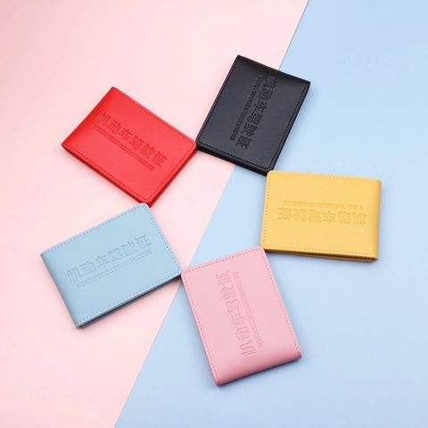 PU Leder Rijbewijs Houder Slanke Kaarthouder Kunstleer Documentenhoes Macaron Kleuren Unisex