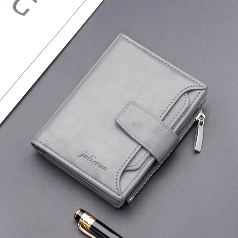 Herren PU Leder Bifold Reißverschluss Geldbörse Multifunktionale Kurze Geldbörse Für Herren Business Casual Portemonnaie Geschenk