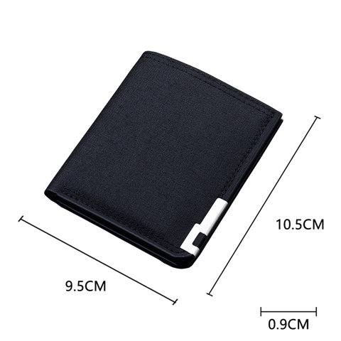Men Slim Canvas Bifold Wallet Lightweight Card Holder With Zipper Pocket Fabric Purse Minimalist Business Short Wallet