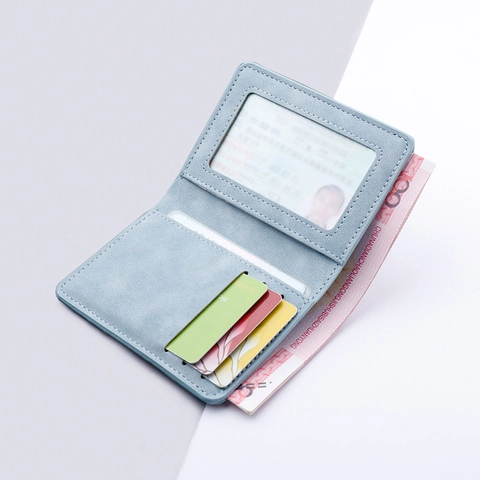 Slim Bi-fold Men Card Holder Wallet Ultra Thin Frosted PU Leather Wallet Multi Slot Credit Card Organizer For Men