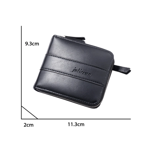Cartera Corta Con Cremallera Para Hombre Cuero PU Multifuncional Tarjetero Bolsillo Para Monedas Moda Negocios Casual