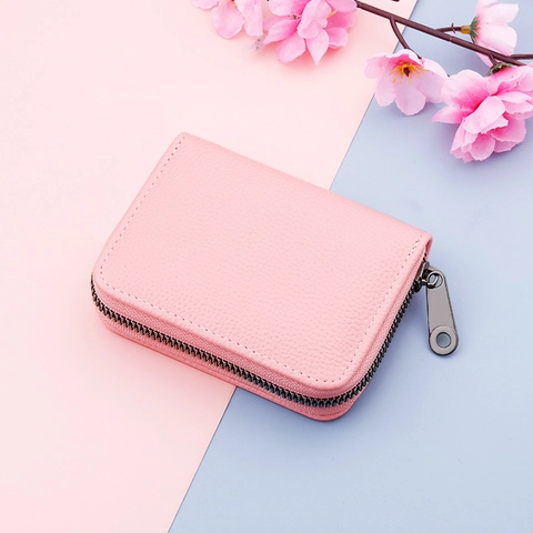 Minimalistischer Litschikorn PU-Leder Kartenhalter Brieftasche Mit Reißverschluss Mehrere Kartenfächer Tragbare Kompakte Kreditkartentasche Für Damen Herren