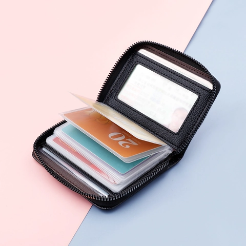 Minimalistischer Litschikorn PU-Leder Kartenhalter Brieftasche Mit Reißverschluss Mehrere Kartenfächer Tragbare Kompakte Kreditkartentasche Für Damen Herren