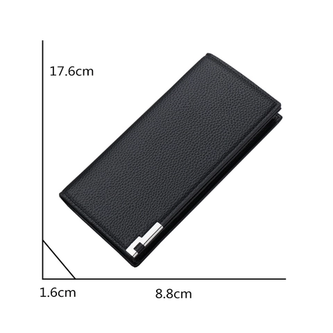 Herren Lange Geldbörse PU Leder Mit Narbung Große Kapazität Business Minimalistisch Mehrere Kartenfächer Clutch Portemonnaie