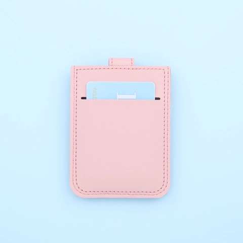 Unisex PU Leather Slim Card Holder Wallet With Snap Closure Pull Out Multi Slot Portable ID Badge Case Minimalist Pocket Wallet