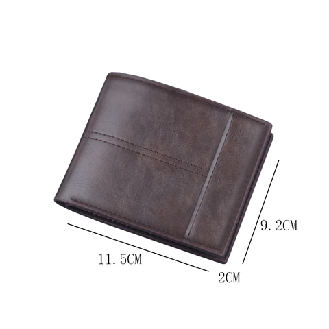 Ανδρικό Vintage Δερμάτινο Πορτοφόλι Bifold Θήκη Επαγγελματικών Καρτών Με Τσέπη Για Κέρματα Και Πολλαπλές Υποδοχές Καρτών