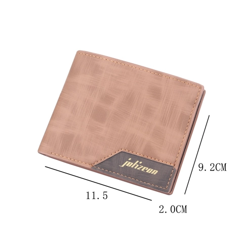 Men Vintage Bi-fold Wallet PU Leather Textured Short Purse With Zipper Coin Pocket And Multi Card Slots