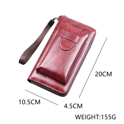 Lange Geldbörse PU Leder Clutch Bag Mit Handschlaufe Große Kapazität Reißverschluss Handyfach Business Für Herren