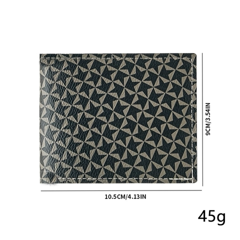 Portefeuille Homme Vintage Blocage RFID Mince Cuir PU Motif Étoile Géométrique Porte Cartes Court Quotidien