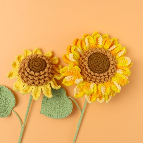 Handgefertigte Gehäkelte Sonnenblume Künstliche Gestrickte Ewige Blume Für Heimdeko Hochzeit Fotografie Requisite Ästhetische Dekoration Geschenk