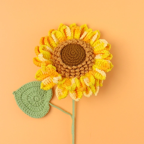 Handgefertigte Gehäkelte Sonnenblume Künstliche Gestrickte Ewige Blume Für Heimdeko Hochzeit Fotografie Requisite Ästhetische Dekoration Geschenk