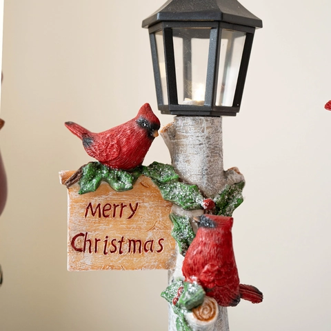 Weihnachten Harz Kardinalvogel Ornamente Roter Briefkasten Straßenlaterne Figuren Festliche Desktop Feiertag Deko Europäischer Stil
