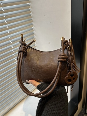 Borsa Sottobraccio Hobo Donna Pelle PU Con Tracolla Nodo E Pendente Abaco Borsa A Spalla Vintage Quotidiana